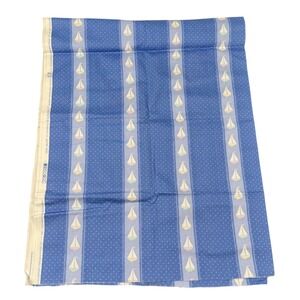 Waverly Ship Shape Vintage Blue‎ Sailboat Polka Dot Cotton Fabric 1ydx48 729